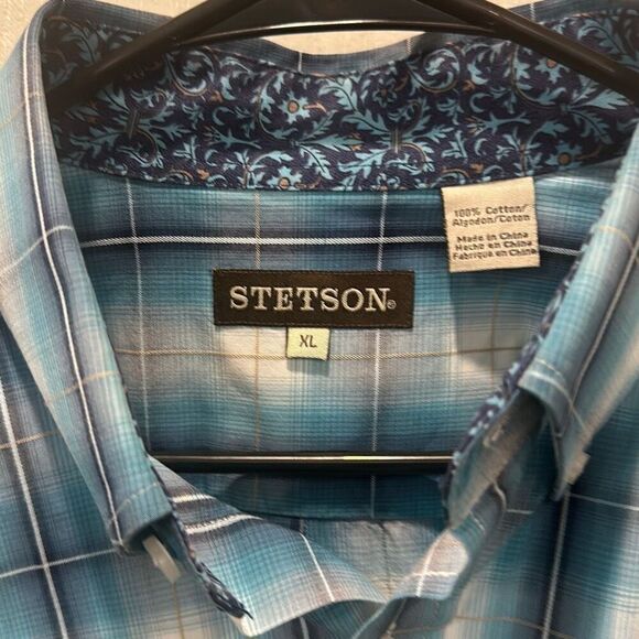 Stetson Cotton Shirt - XL - blue & white - Picture 10 of 10